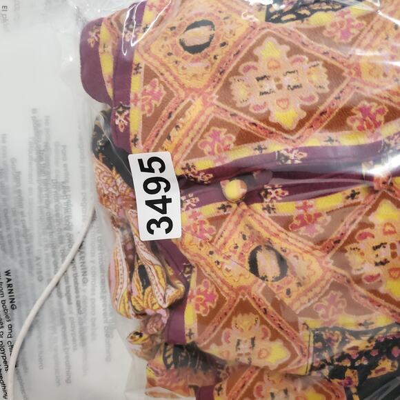 Free People Blouse Womens Small Boho Paisley Floral Crop Whimsy - Picture 9 of 9